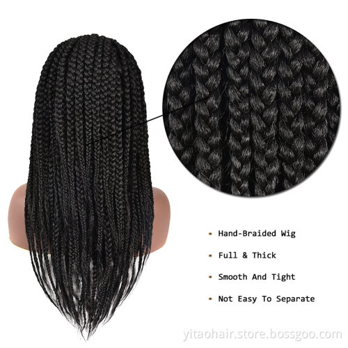 Factory Direct 180% Density Lace Front Braided Wig Synthetic Hair Wigs Box Braid Lace Wigs for women Black Hair